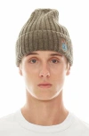 Cult Of Individuality Embroidered Logo Cotton Knit Beanie In Moss