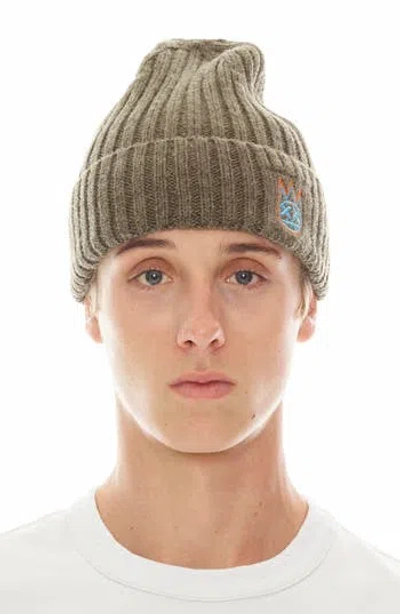 Cult Of Individuality Embroidered Logo Cotton Knit Beanie In Moss