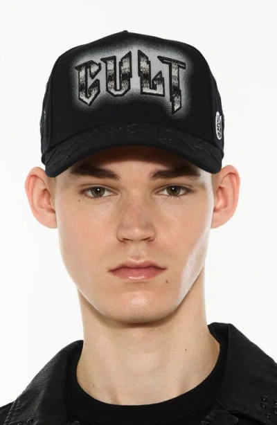 Cult Of Individuality Embroidered Logo Trucker Hat In Black