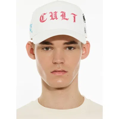 Cult Of Individuality Embroidered Logo Trucker Hat In White