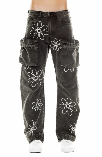 Cult Of Individuality Evolve Baggy Cargo Jeans In Vintage Gray