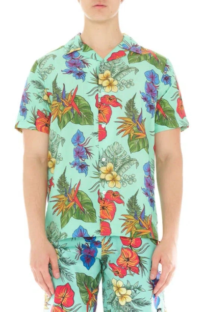 Cult Of Individuality Floral Camp Shirt In Hawaiian Flower