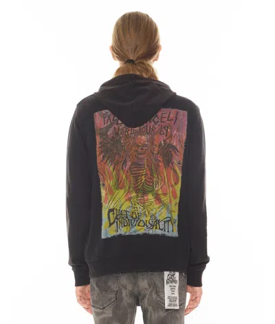 Cult Of Individuality French Full Zip Hooded Sweatshirt Rock N Roll In Black
