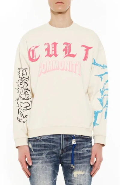Cult Of Individuality Graphic Crewneck Sweatshirt In White