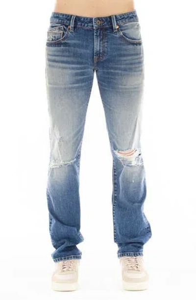 Cult Of Individuality Greaser Distressed Straight Leg Jeans In Multi
