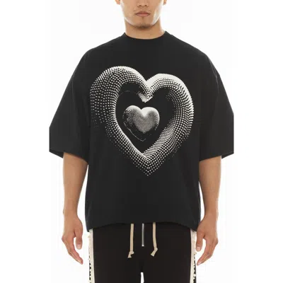 Cult Of Individuality Heart Cotton Graphic T-shirt In Black
