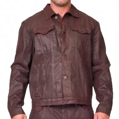 Cult Of Individuality Heritage Button-front Jacket In Burgundy In White