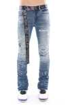 Cult Of Individuality Hipster Nomad Bootcut Denim Belted Stretch In Basil In Basil