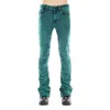 Cult Of Individuality Hipster Nomad Stacked Bootcut Jeans In Green