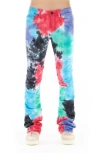 CULT OF INDIVIDUALITY HIPSTER NOMAD TIE DYE STACKED BOOTCUT JEANS