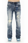 Cult Of Individuality Lenny 603 Ripped Bootcut Jeans In Blue