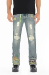 Cult Of Individuality Lenny Graffiti Bootcut 603 Jeans In Finn Graffiti