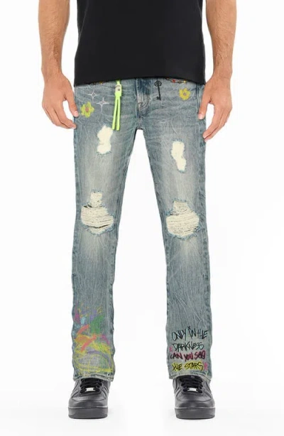 Cult Of Individuality Lenny Graffiti Bootcut 603 Jeans In Finn Graffiti
