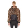 Cult Of Individuality Leopard Faux Fur Pull Over In Brown