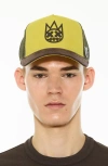 Cult Of Individuality Logo Mesh Back Suede Trucker Hat In Yellow