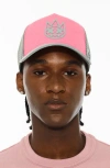 Cult Of Individuality Logo Mesh Back Suede Trucker Hat In Pink