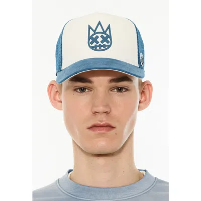 Cult Of Individuality Logo Mesh Back Suede Trucker Hat In White