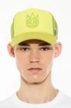 Cult Of Individuality Logo Mesh Back Suede Trucker Hat In Green