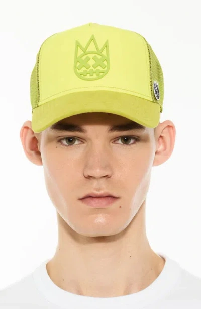Cult Of Individuality Logo Mesh Back Suede Trucker Hat In Green