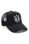Cult Of Individuality Logo Mesh Back Trucker Hat In Black