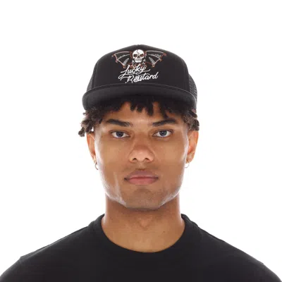 Cult Of Individuality Lucky Bastard Trucker Hat In Black