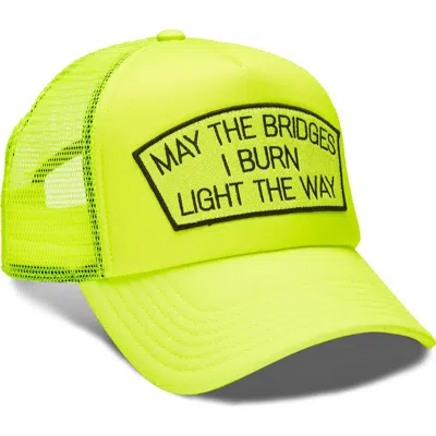 Cult Of Individuality May The Bridges I Burn Light The Way Mesh Back Trucker Hat In Green