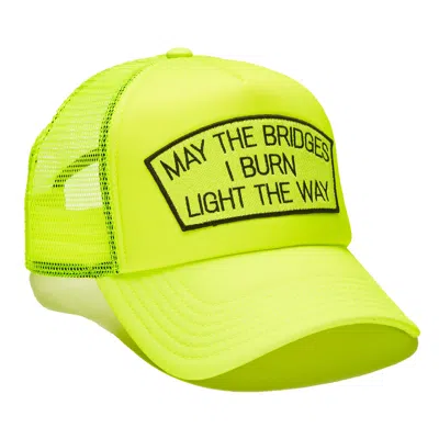 Cult Of Individuality May The Bridges I Burn Mesh Back Trucker Hat In Neon Yellow