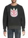 Cult Of Individuality Men's Cotton Fleece Graphic Sweatshirt In Charcoal