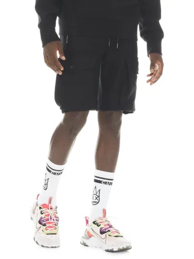Cult Of Individuality Men's French Terry Cargo Sweatshorts In Black