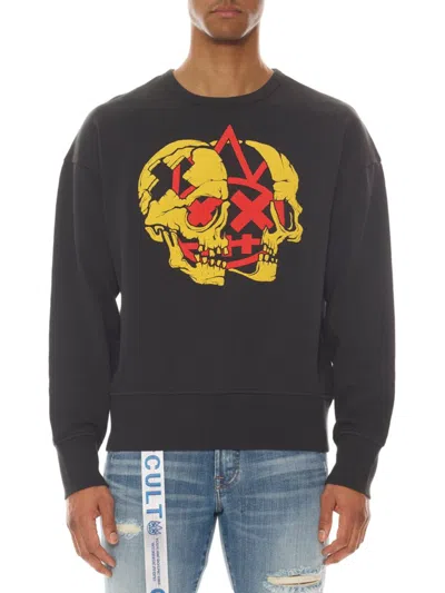 Cult Of Individuality Men's Graphic Fleece Sweatshirt In Peat Black