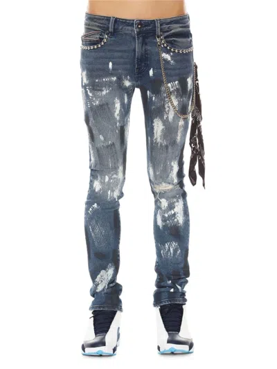 Cult Of Individuality Men's High Rise Distressed Super Skinny Jeans In Denim