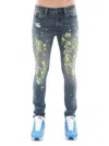 CULT OF INDIVIDUALITY MEN'S HIGH RISE PAINT SPLATTER JEANS