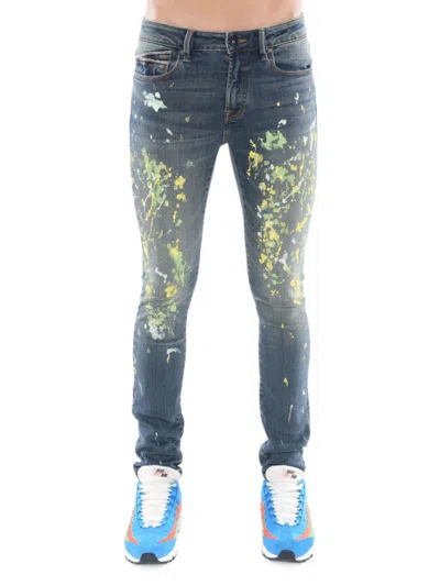 Cult Of Individuality Men's High Rise Paint Splatter Jeans In Chaos