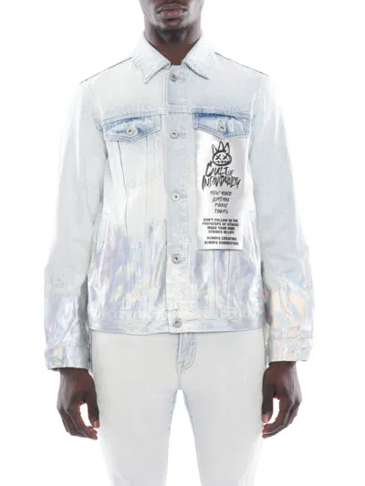 Cult Of Individuality Men's Iridescent Denim Jacket In Foil
