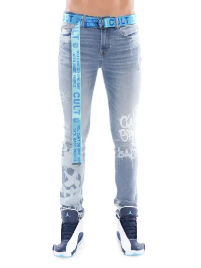 Cult Of Individuality Men's Print Super Skinny Jeans In Spray