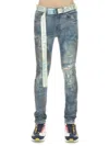 CULT OF INDIVIDUALITY MEN'S PUNK BELTED SUPER SKINNY JEANS