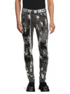 Cult Of Individuality Men's Punk Belted Super Skinny Jeans In Grey