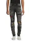 Cult Of Individuality Punk Super Skinny Jeans In Burst In Burst Grey