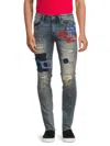 Cult Of Individuality Punk Ripped Stretch Super Skinny Jeans In Light Blue