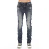 Cult Of Individuality Punk Nomad Paint Splatter Ripped Super Skinny Jeans In Grey
