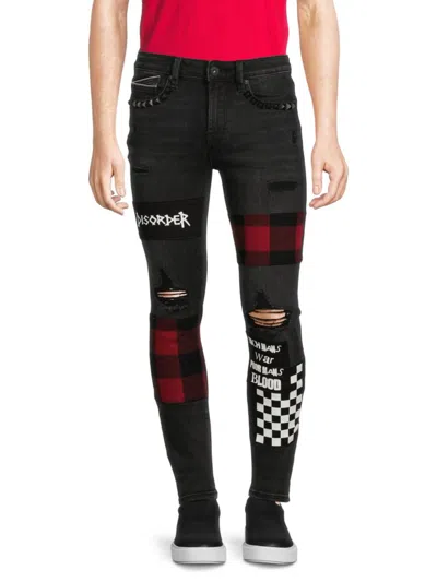 Cult Of Individuality Men's Punk Ripped Super Skinny Jeans In Black