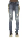 CULT OF INDIVIDUALITY MEN'S PUNK TIGER LUCKY BASTARD SUPER SKINNY JEANS