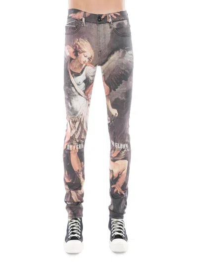 CULT OF INDIVIDUALITY MEN'S SUPER SKINNY GRAPHIC PRINT JEANS
