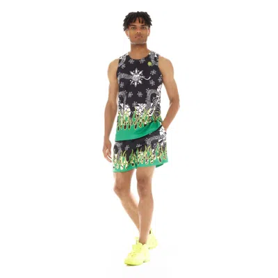Cult Of Individuality Mesh Athletic Short In Paisley Flame In Black