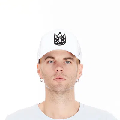 Cult Of Individuality Mesh Back Trucker Curved Visor Cap In White