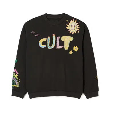 Cult Of Individuality Novelty Fleece Crew Sweatshirt In Gray