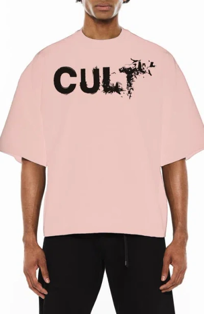 Cult Of Individuality Oversize Cotton Graphic T-shirt In Pink