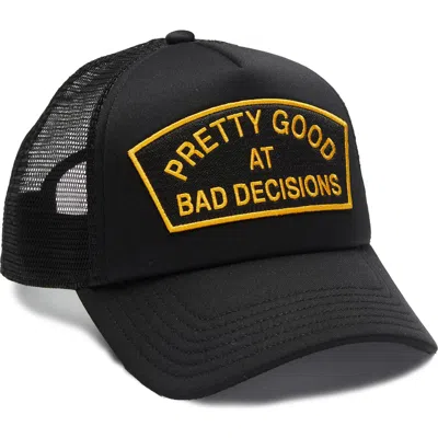 Cult Of Individuality Pretty Good Mesh Back Trucker Hat In Black