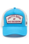 Cult Of Individuality Pretty Good Mesh Back Trucker Hat In Blue