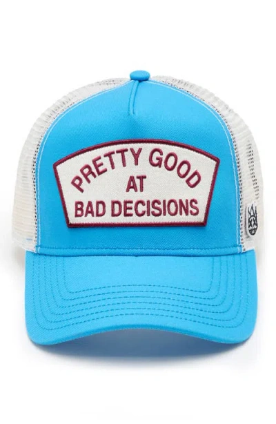 Cult Of Individuality Pretty Good Mesh Back Trucker Hat In Blue